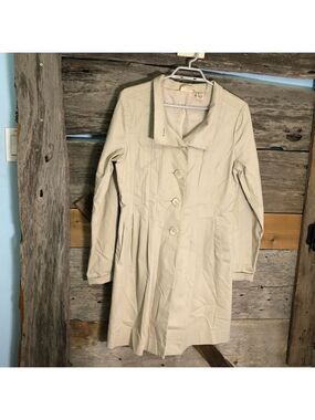 DKNY Jeans Size Large Tan Spring Jacket Trench Coat